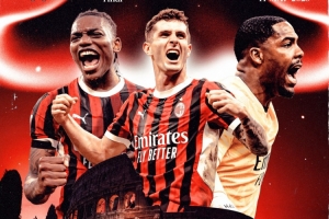 直播入口-AC米兰发布意杯决赛海报：莱奥、普利西奇、迈尼昂三将怒吼出镜